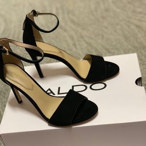 Aldo black suede heels